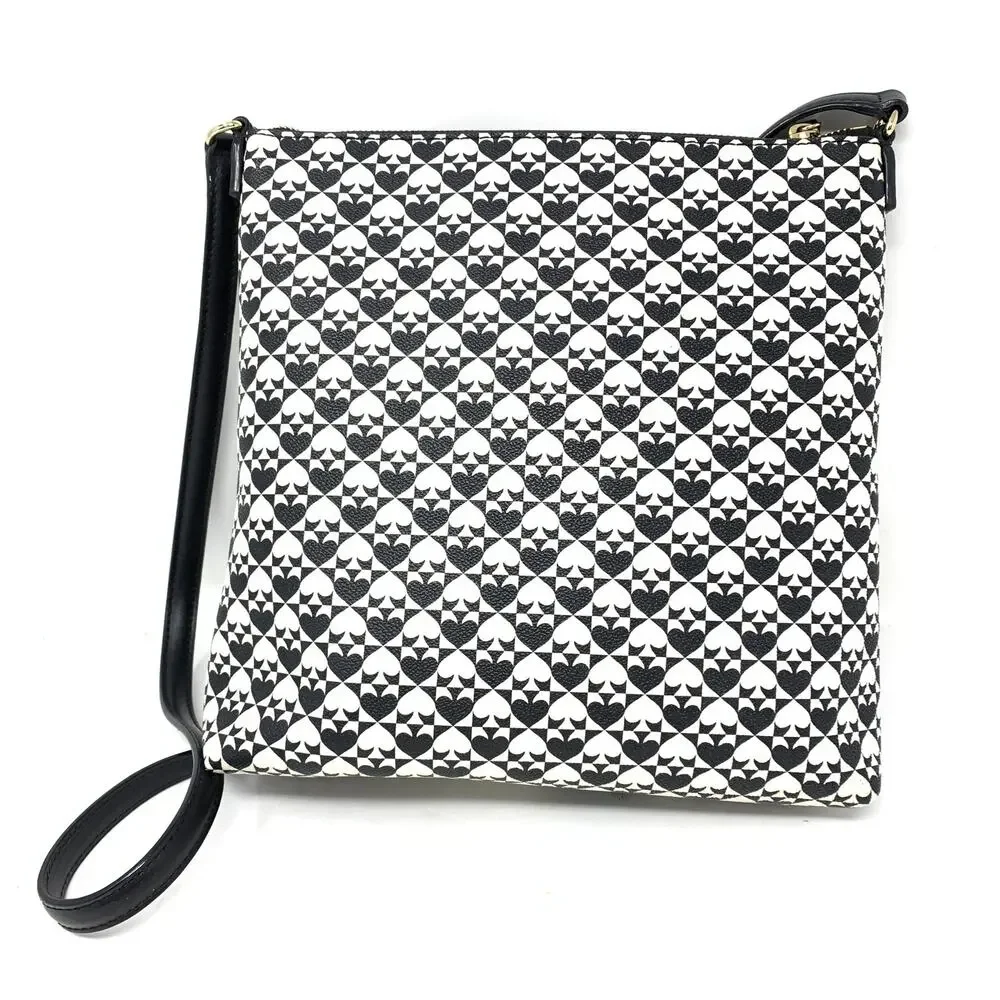 Kate Spade Penn Place Keisha Crossbody Bag Jacquard Black White